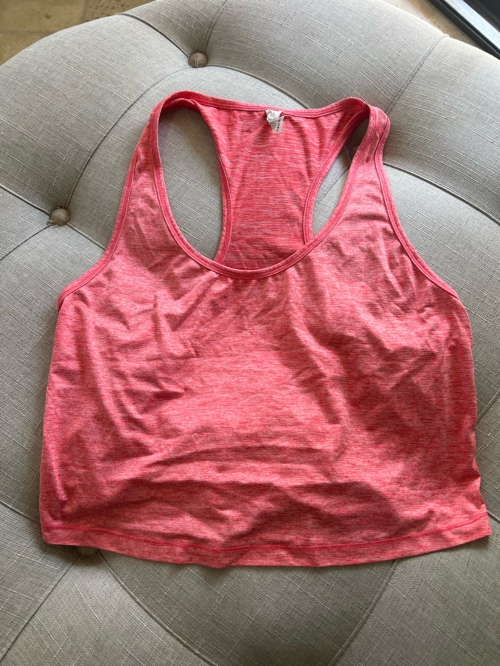 NWOT Yogalicious Heathered Coral-Pink Active Crop Tank